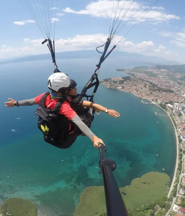 Paragliding above Lake Ohrid, North Macedonia. Things to do In North Macedonia, Adventures Macedonia, DMC & Tour Operator in North Macedonia and the Balkans